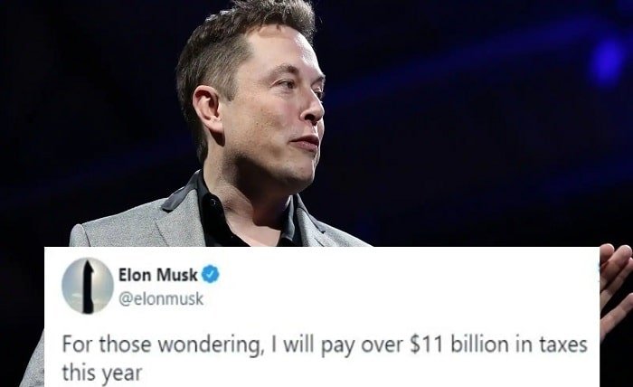 elon musk pay 11 billion in taxes