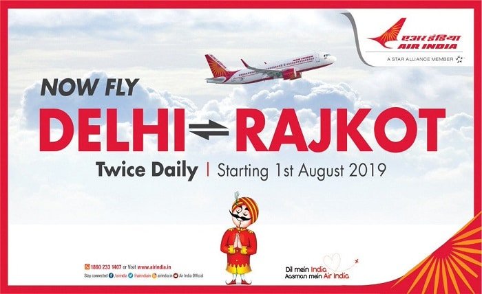 rajkot to delhi flight